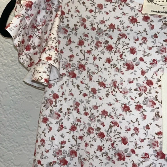 Joyfolie Red and White Floral Kids Dress - Picture 3 of 3